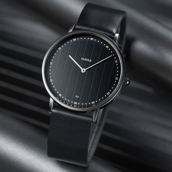 Men's Alloy And Pu Casual Waterproof Quartz Wristwatch With Round Dial