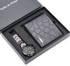 Men's Alloy And Pu Gift Suit With Round Dial Spiral Crown Pin Buckle Ordinary Mirror And Leisure Style