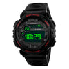 Men's Alloy And Rubber Electronic Sports Watch With Round Dial