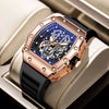 Men's Alloy And Silicone Barrel Shaped Luminous Waterproof Sports Watch