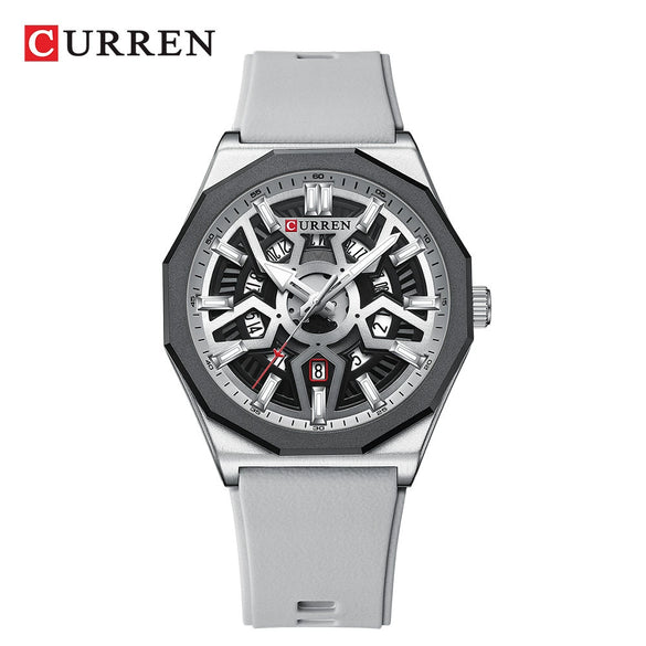 Men's Alloy And Silicone Fashion Casual Quartz Watch With Round Dial And Titanium Metal Clasp