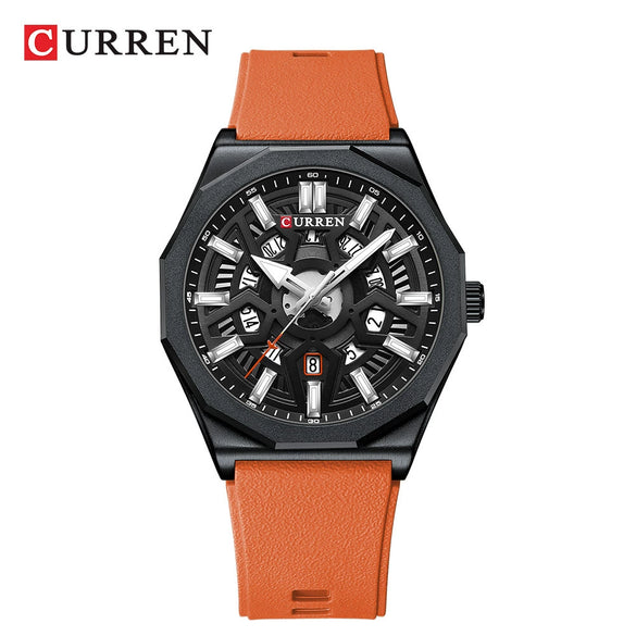 Men's Alloy And Silicone Fashion Casual Quartz Watch With Round Dial And Titanium Metal Clasp