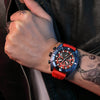 Men's Alloy And Silicone Multifunction Waterproof Luminous Sports Watch With Mineral Strengthened Glass Mirror And Stainless Steel Clasp
