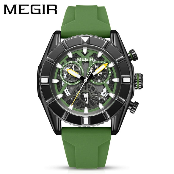 Men's Alloy And Silicone Multifunction Waterproof Luminous Sports Watch With Mineral Strengthened Glass Mirror And Stainless Steel Clasp