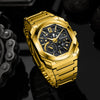 Men's Alloy And Stainless Steel Band Round Dial Sports Mechanical Quartz Watch
