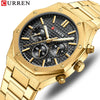 Men's Alloy And Stainless Steel Business Round Dial Quartz Chronograph Watch With Printed Logo