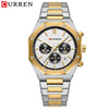 Men's Alloy And Stainless Steel Business Round Dial Quartz Chronograph Watch With Printed Logo
