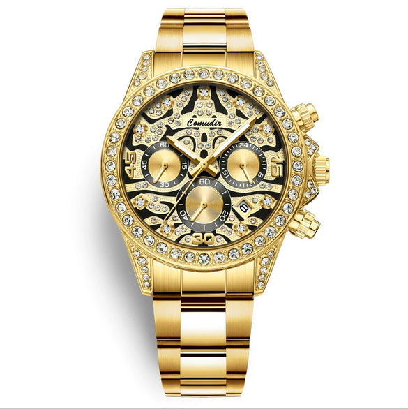 Men's Alloy And Stainless Steel Business Style Round Dial Luminous Waterproof Mechanical Watch