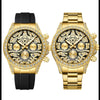 Men's Alloy And Stainless Steel Business Style Round Dial Luminous Waterproof Mechanical Watch