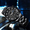Men's Alloy And Stainless Steel Business Style Round Dial Quartz Wrist Watch With Horseshoe Buckle
