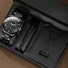 Men's Alloy And Stainless Steel Business Style Round Dial Watch With Horseshoe Buckle