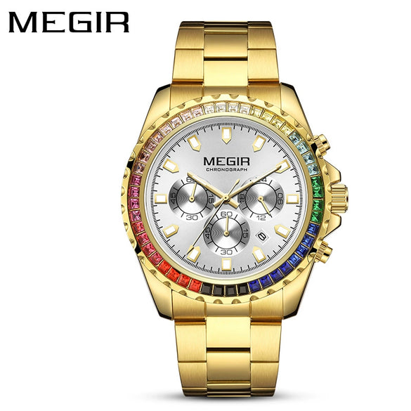 Men's Alloy And Stainless Steel Business Style Round Quartz Watch Waterproof Luminous Calendar