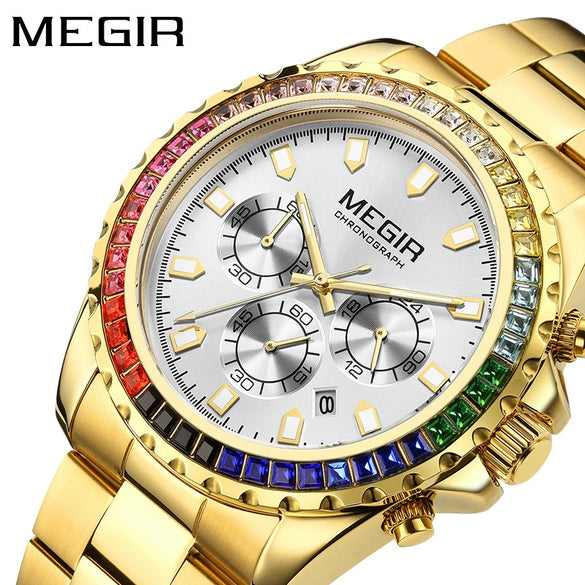 Men's Alloy And Stainless Steel Business Style Round Quartz Watch Waterproof Luminous Calendar