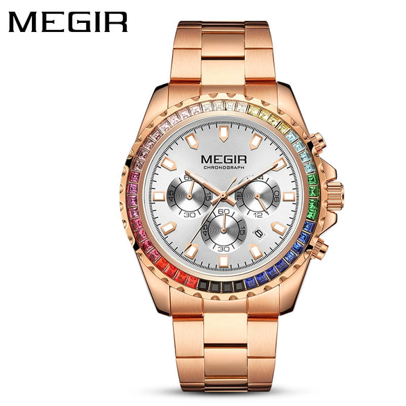 Men's Alloy And Stainless Steel Business Style Round Quartz Watch Waterproof Luminous Calendar