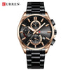 Men's Alloy And Stainless Steel Casual Round Dial Waterproof Watch With Sixpin Chronograph And Calendar