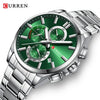 Men's Alloy And Stainless Steel Casual Round Dial Waterproof Watch With Sixpin Chronograph And Calendar