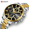 Men's Alloy And Stainless Steel Casual Round Dial Waterproof Watch With Sixpin Chronograph And Calendar