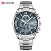Men's Alloy And Stainless Steel Casual Round Dial Waterproof Watch With Sixpin Chronograph And Calendar