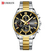 Men's Alloy And Stainless Steel Casual Round Dial Waterproof Watch With Sixpin Chronograph And Calendar