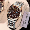 Men's Alloy And Stainless Steel Fullautomatic Movement Round Dial Waterproof Luminous Fashion Watch
