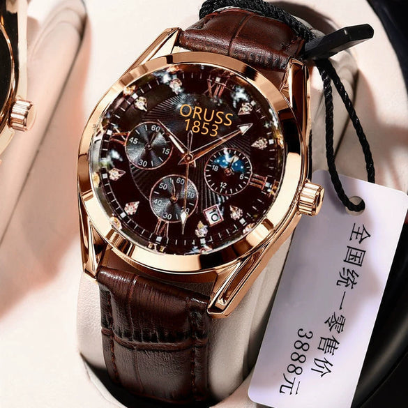 Men's Alloy And Stainless Steel Fullautomatic Movement Round Dial Waterproof Luminous Fashion Watch