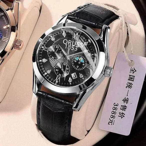 Men's Alloy And Stainless Steel Fullautomatic Movement Round Dial Waterproof Luminous Fashion Watch
