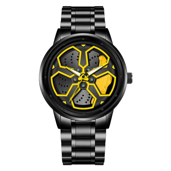 Men's Alloy And Stainless Steel Luminous Sports Car Personality Trend Round Watch