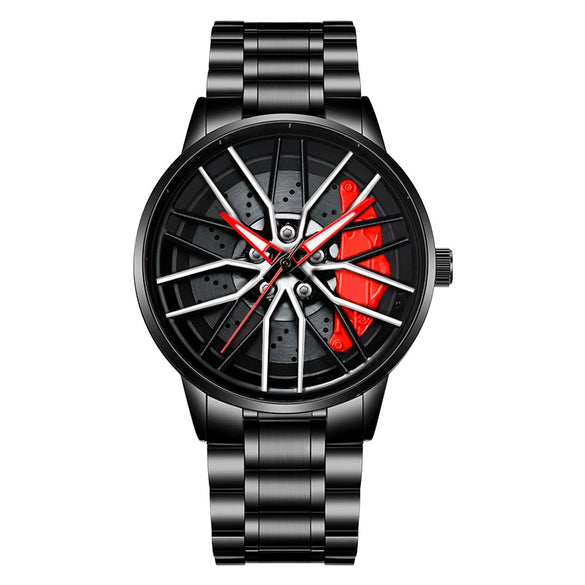 Men's Alloy And Stainless Steel Luminous Sports Car Personality Trend Round Watch