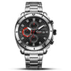 Men's Alloy And Stainless Steel Multifunctional Quartz Watch With Round Dial And Insurance Buckle