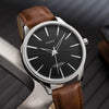 Men's Alloy And Stainless Steel Pu Belt Quartz Watch Round Dial Casual Style