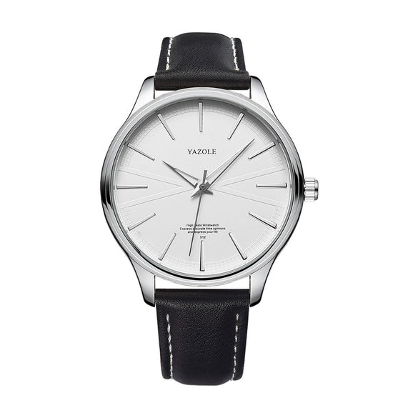 Men's Alloy And Stainless Steel Pu Belt Quartz Watch Round Dial Casual Style