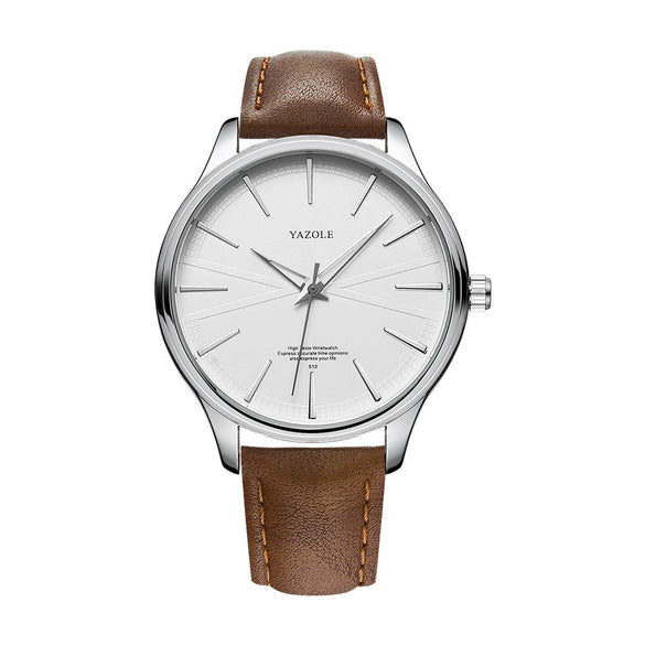 Men's Alloy And Stainless Steel Pu Belt Quartz Watch Round Dial Casual Style