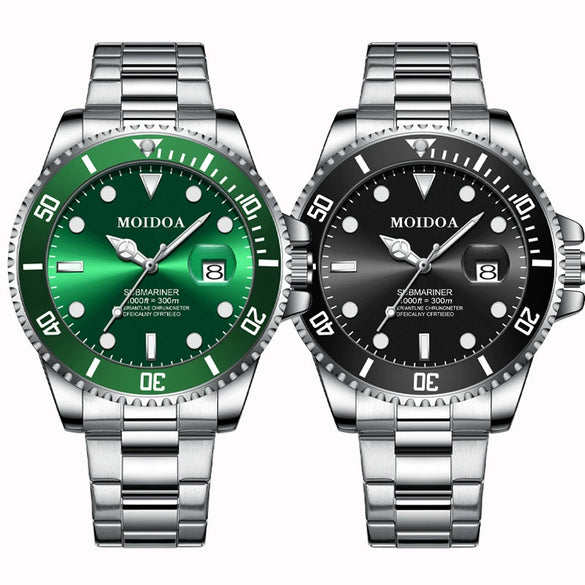 Men's Alloy And Stainless Steel Round Business Style Imitation Mechanical Waterproof Luminous Watch