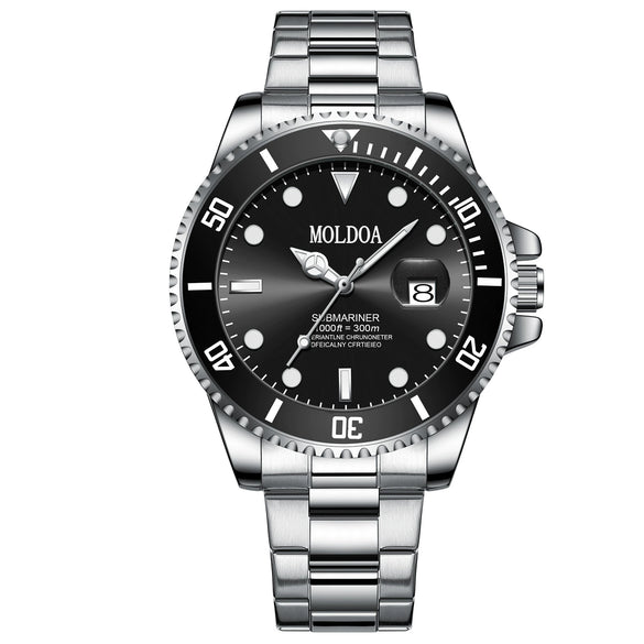 Men's Alloy And Stainless Steel Round Business Style Imitation Mechanical Waterproof Luminous Watch