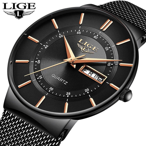 Men's Alloy And Stainless Steel Round Dial Quartz Movement Business Style Outdoor Sports Watch