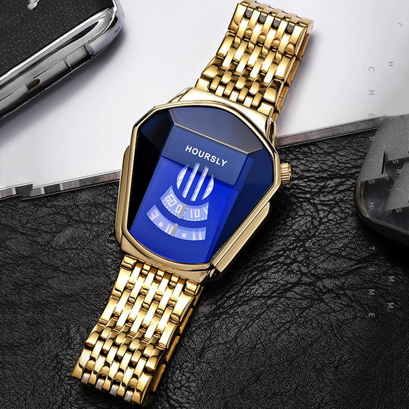 Men's Alloy And Stainless Steel Round Dial Quartz Waterproof Fashion Watch