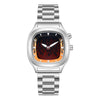 Men's Alloy And Stainless Steel Round Dial Waterproof Quartz Watch Retro Creative Dynamic Flame Design
