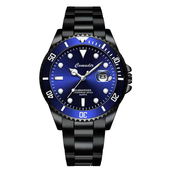 Men's Alloy And Stainless Steel Round Luminous Waterproof Sports Quartz Watch