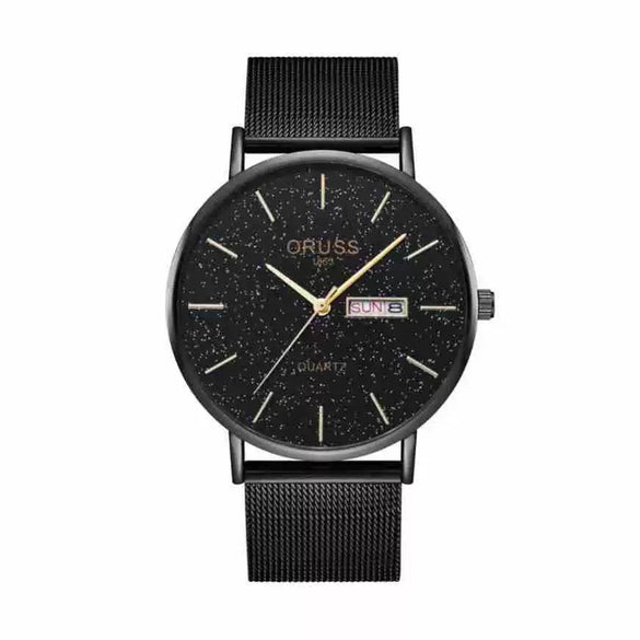 Men's Alloy And Stainless Steel Waterproof Luminous Quartz Watch With Round Dial