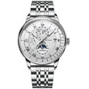 Men's Alloy And Stainless Steel Waterproof Luminous Ultrathin Quartz Watch With Round Dial And Spiral Crown
