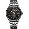 Men's Alloy And Stainless Steel Waterproof Luminous Ultrathin Quartz Watch With Round Dial And Spiral Crown