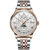 Men's Alloy And Stainless Steel Waterproof Luminous Ultrathin Quartz Watch With Round Dial And Spiral Crown