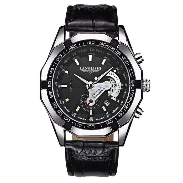 Men's Alloy And Stainless Steel Waterproof Luminous Watch With Calendar Round Dial
