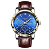 Men's Alloy And Stainless Steel Waterproof Quartz And Automatic Movement Round Dial Luminous Watch With Onion Crown And Bilateral Button Clasp