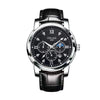 Men's Alloy And Stainless Steel Waterproof Quartz And Automatic Movement Round Dial Luminous Watch With Onion Crown And Bilateral Button Clasp