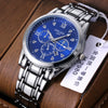 Men's Alloy And Stainless Steel Waterproof Quartz And Automatic Movement Round Dial Luminous Watch With Onion Crown And Bilateral Button Clasp