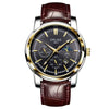 Men's Alloy And Stainless Steel Waterproof Quartz And Automatic Movement Round Dial Luminous Watch With Onion Crown And Bilateral Button Clasp