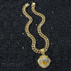 Men's Alloy Animal Lion Head Geometric Pattern Cuban Chain Pendant Necklace With Electroplating