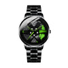 Men's Alloy Automatic Movement Waterproof Round Watch With Steel Strap