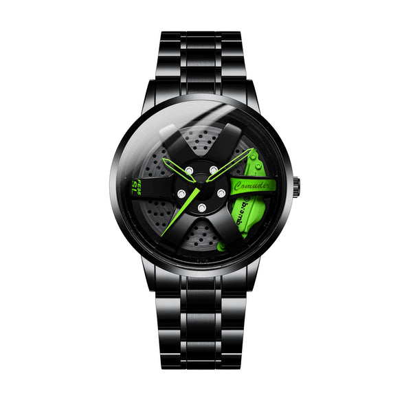 Men's Alloy Automatic Movement Waterproof Round Watch With Steel Strap